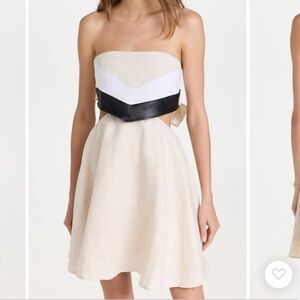 STAUD Lourdes Dress Size L Color: Natural/Black/White